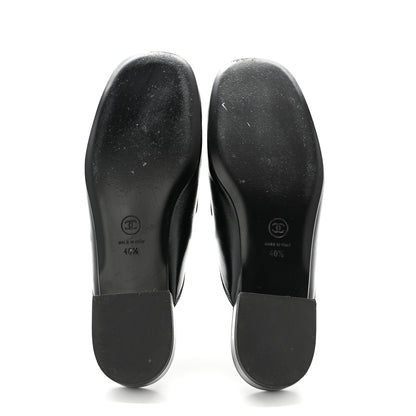 Chanel Shiny Calfskin Crystal CC Mules 40.5 Black 5 of 9