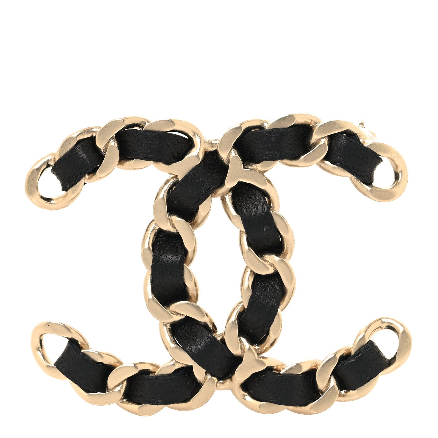 Chanel Lambskin Chain CC Brooch Black 1 of 4