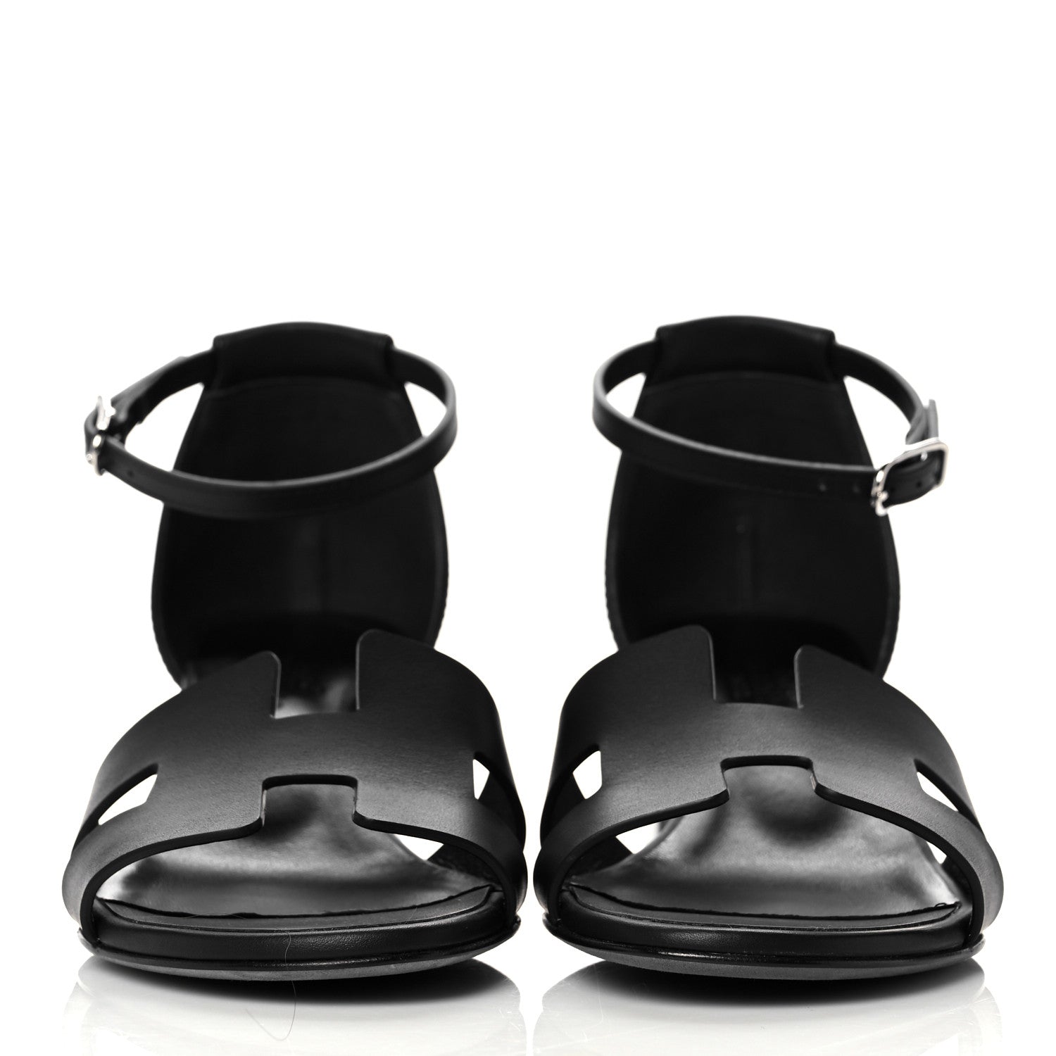 Hermes Calfskin Encens 50 Sandals 36 Black 2 of 9