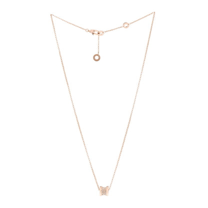 Bulgari 18K Rose Gold Diamond Small B.Zero1 Pave Pendant Necklace 3 of 7