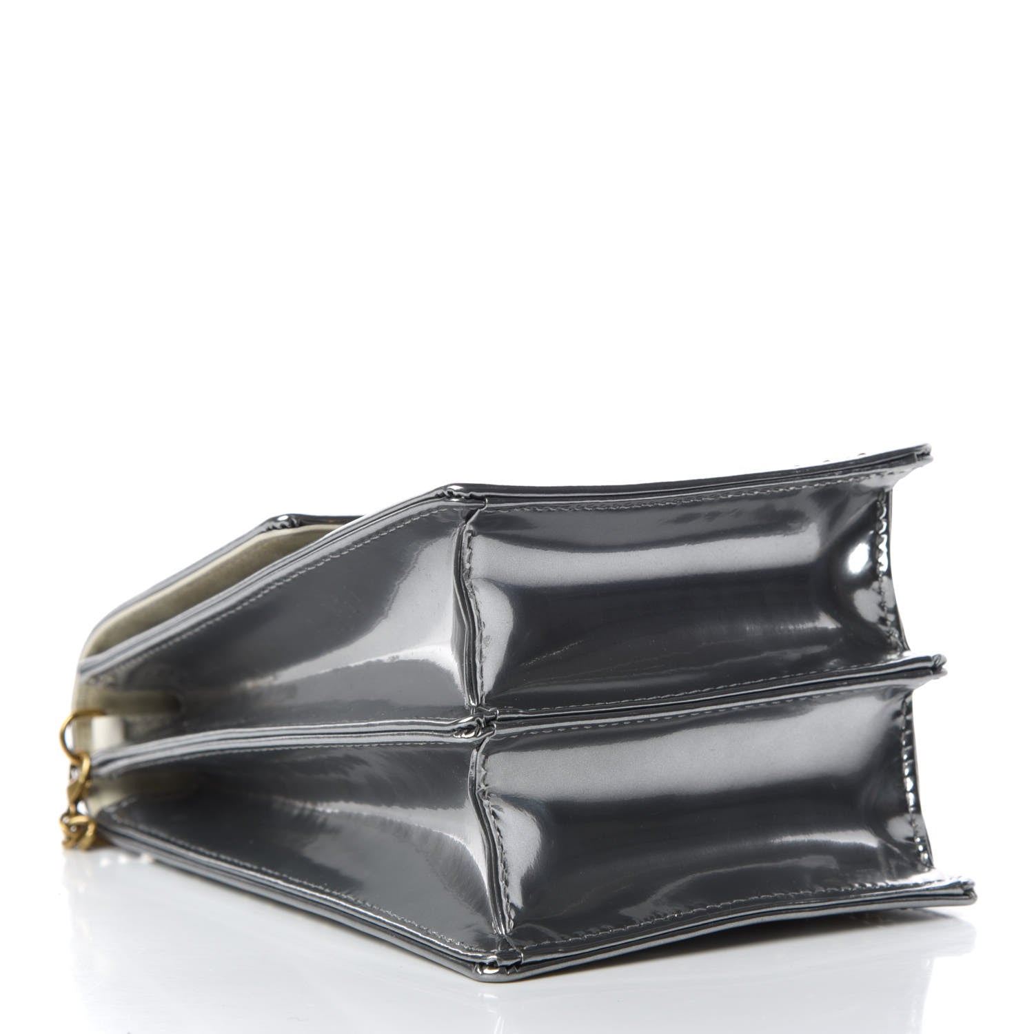 Christian Dior Metallic Calfskin Studded Vertical Diorama Silver 4 of 9