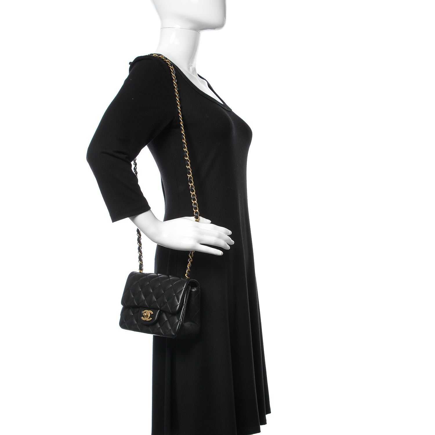 Chanel Lambskin Quilted Mini Square Flap Black 2 of 11
