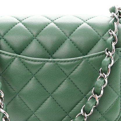 Chanel Lambskin Quilted Mini Rectangular Flap Dark Green 12 of 12