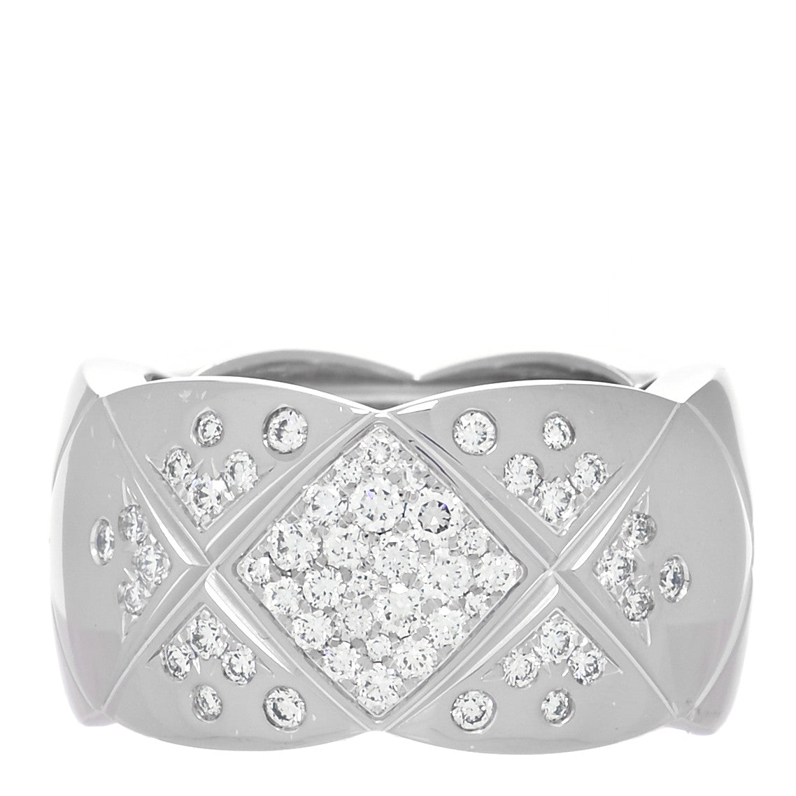 18K White Gold Diamond Large Coco Crush Ring 49 5