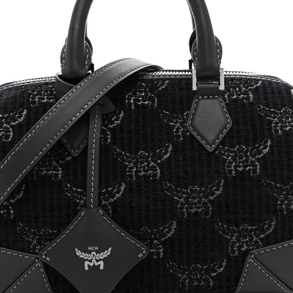 MCM Lauretos Lurex Jacquard Small Ella Boston Bag Black 8 of 10