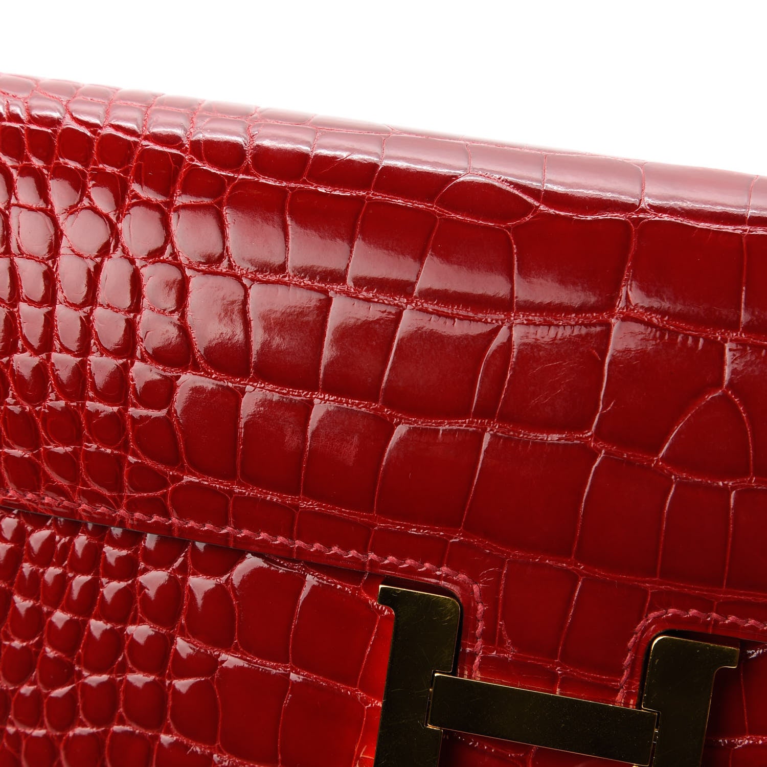 Hermes Shiny Alligator Constance Long Wallet Rouge Vif 11 of 12