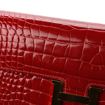 Hermes Shiny Alligator Constance Long Wallet Rouge Vif 11 of 12