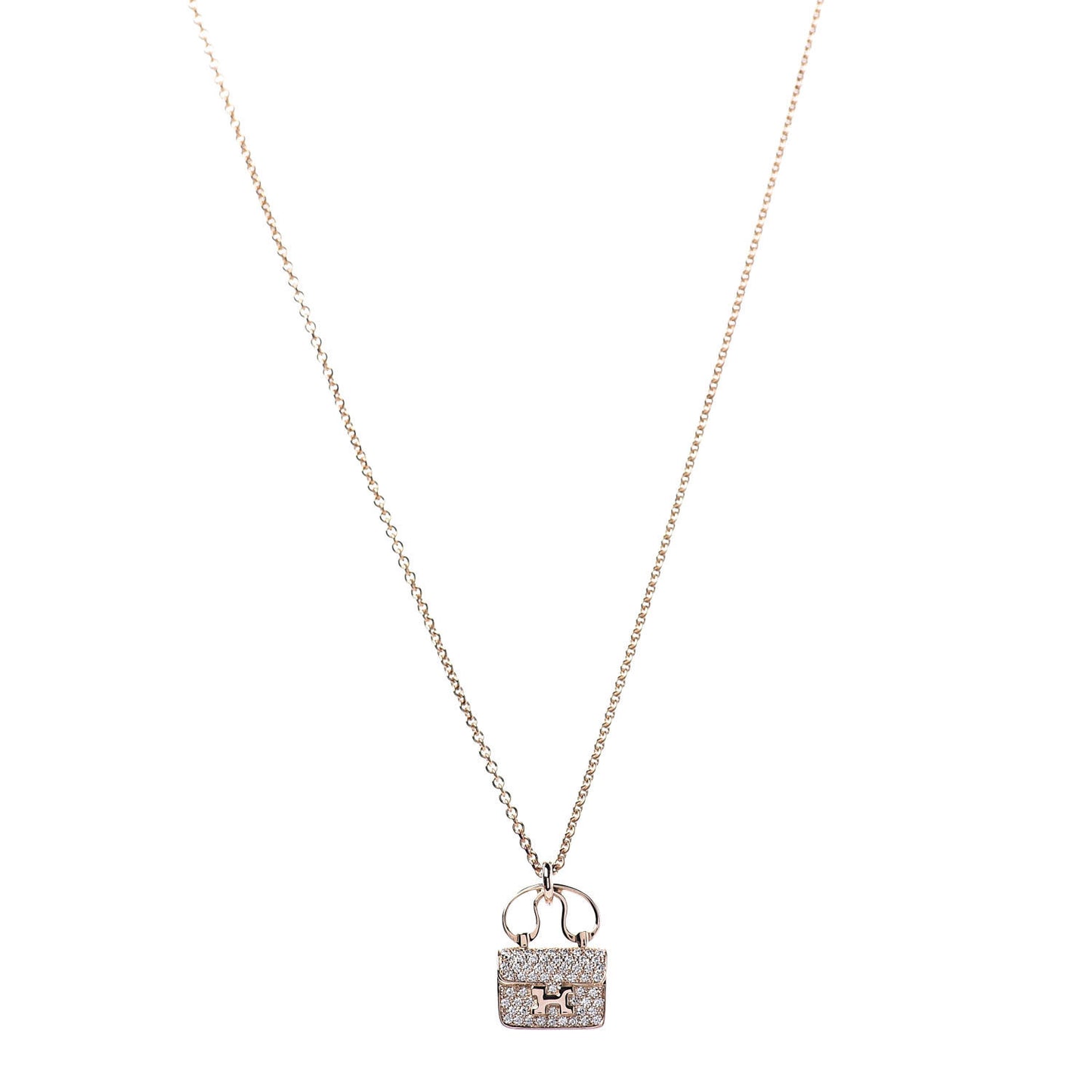 18K Rose Gold Diamond Constance Amulette Pendant Necklace