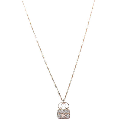 Hermes 18K Rose Gold Diamond Constance Amulette Pendant Necklace 1 of 7
