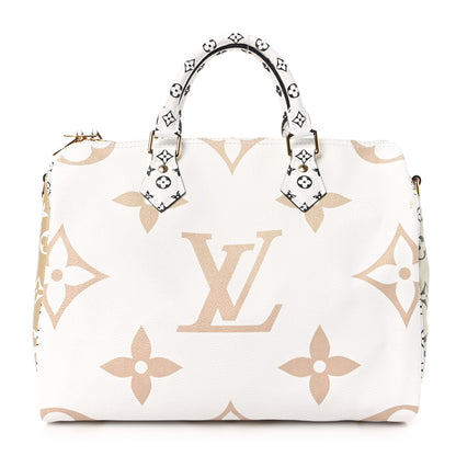 Louis Vuitton Monogram Giant Speedy Bandouliere 30 Kaki Beige 1 of 11
