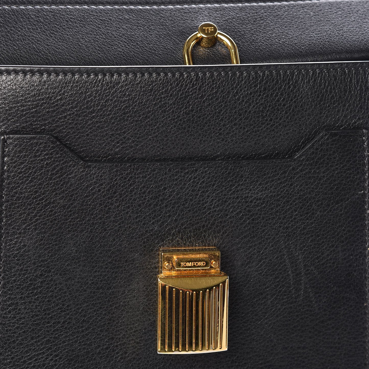 Calfskin Medium Leonica Padlock Satchel Bag Black