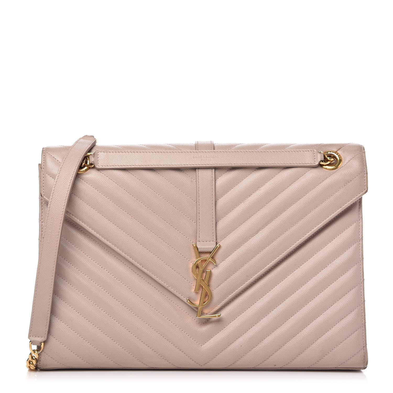 Saint Laurent Grain De Poudre Matelasse Chevron Large Monogram Satchel Rose Antic 1 of 10