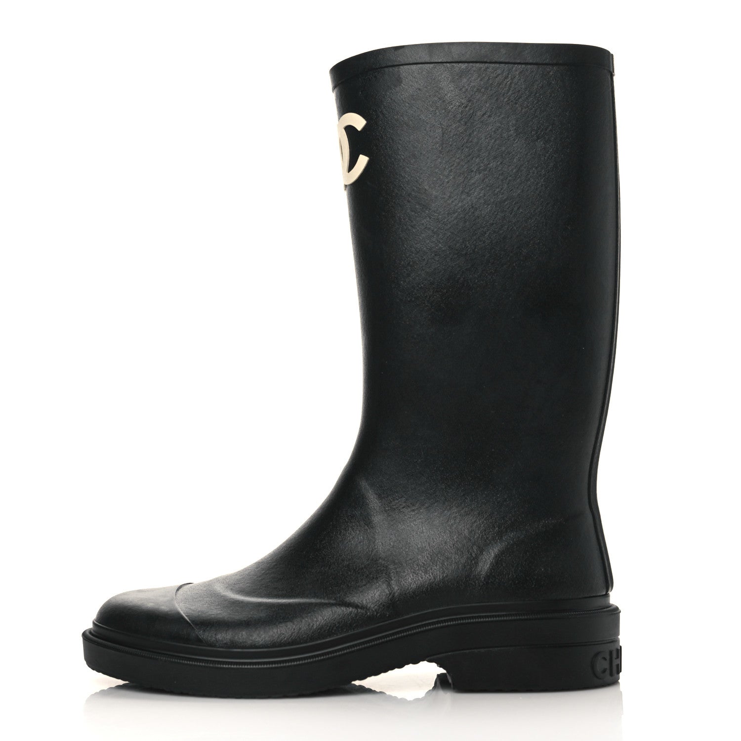 Chanel Caoutchouk CC High Boots 39 Black 1 of 7
