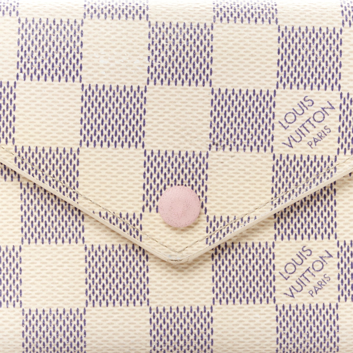 Damier Azur Victorine Wallet Rose Ballerine