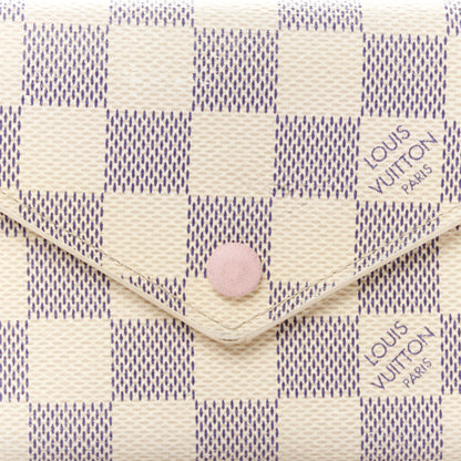 Louis Vuitton Damier Azur Victorine Wallet Rose Ballerine 9 of 10