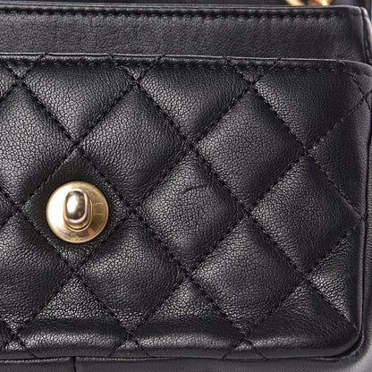 Chanel Lambskin Quilted Small Camellia Flower Flap Black 10 of 18