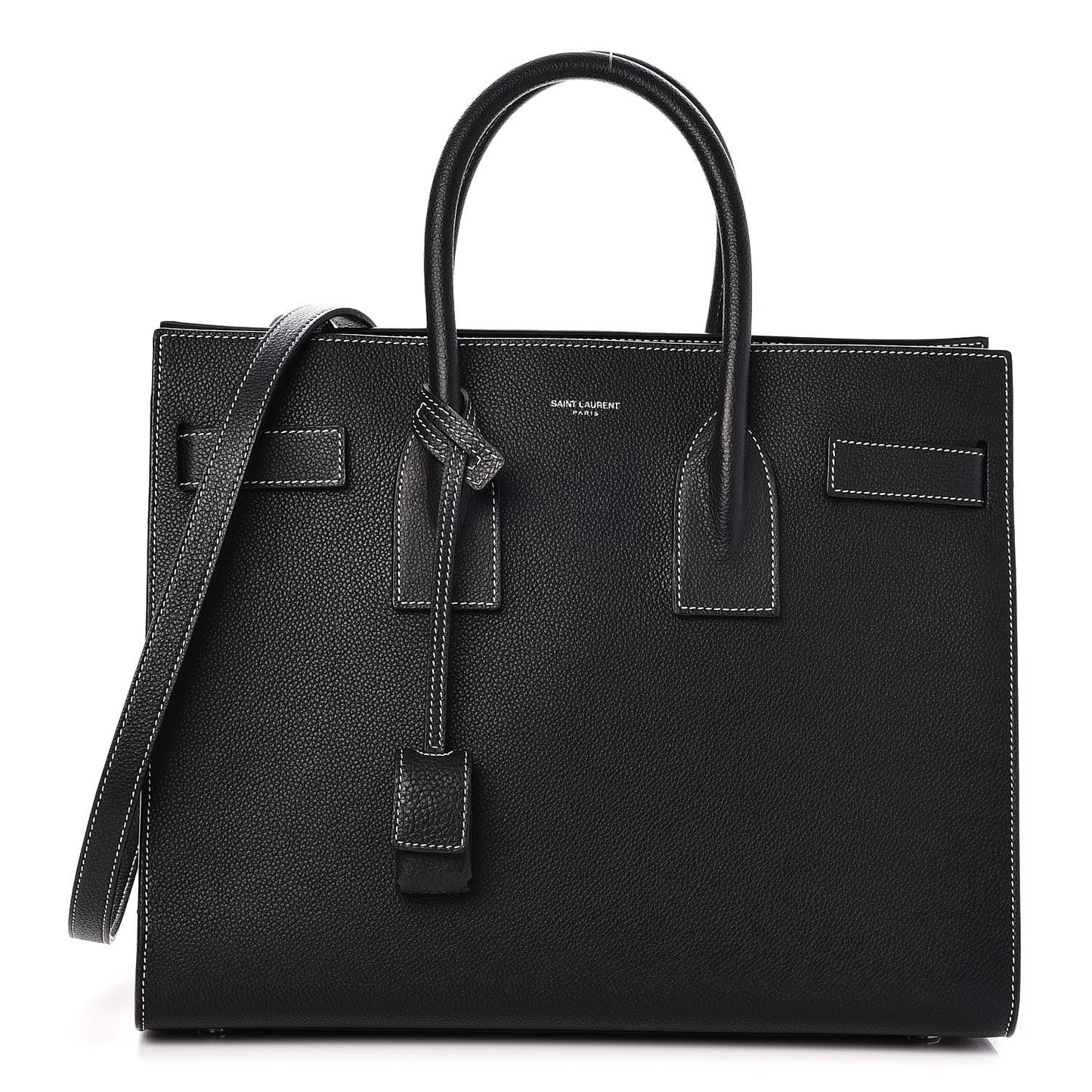 Grained Calfskin Small Sac De Jour Black