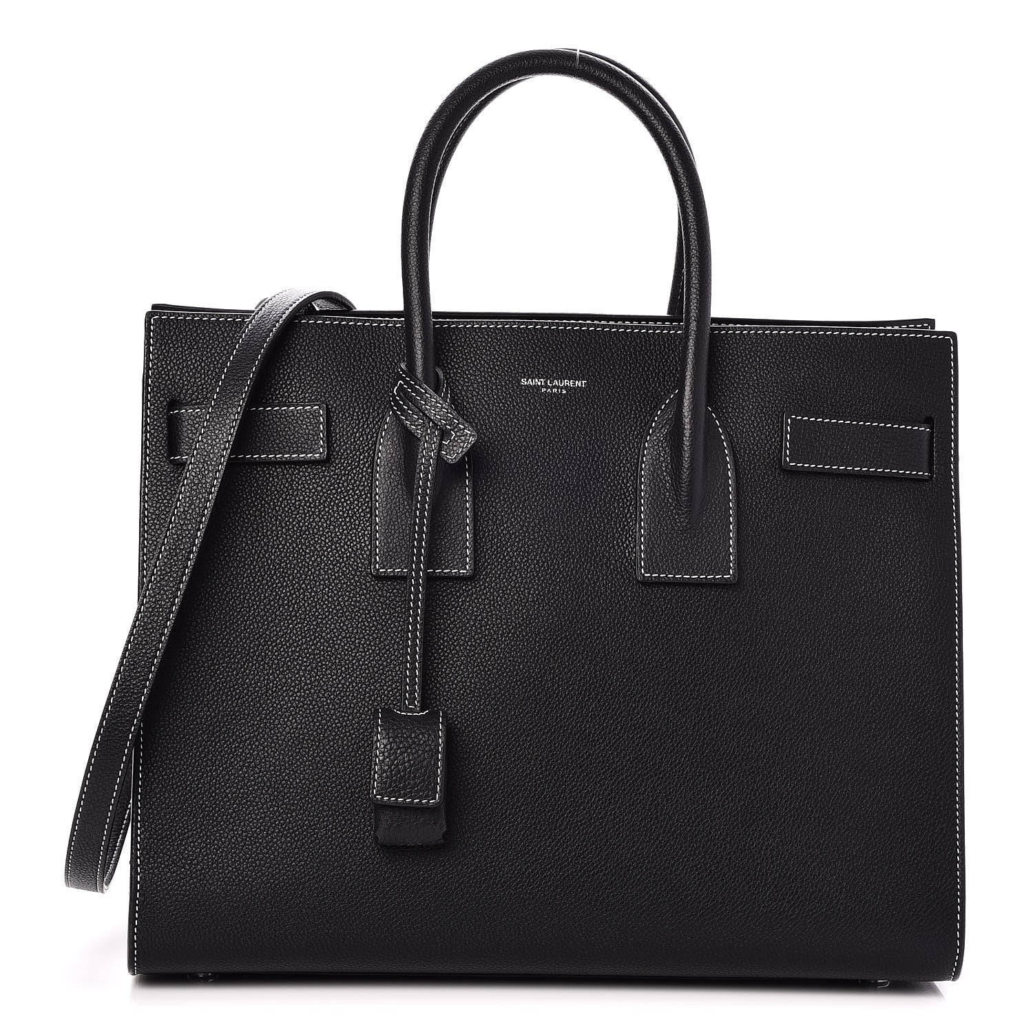 Saint Laurent Grained Calfskin Small Sac De Jour Black 1 of 7