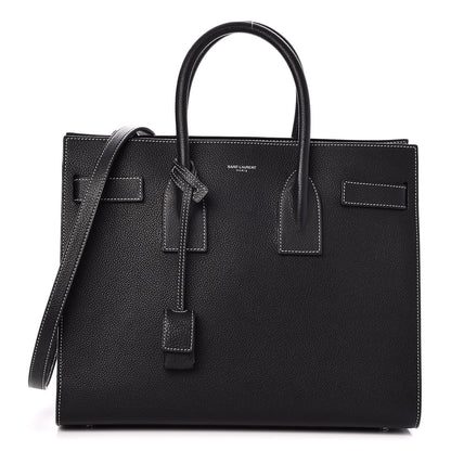 Saint Laurent Grained Calfskin Small Sac De Jour Black 1 of 7