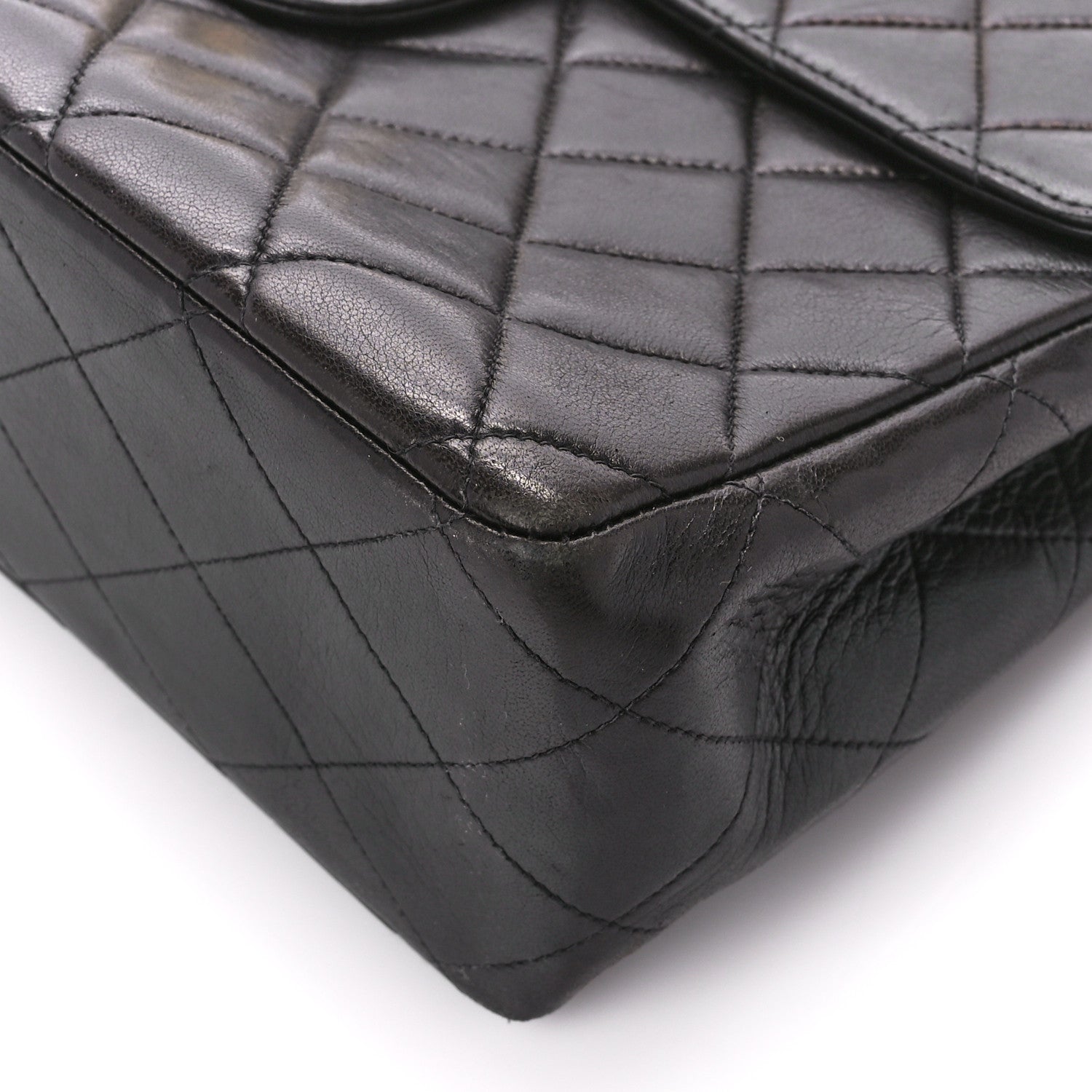 Chanel Lambskin Quilted XL Jumbo Single Flap Black 12 of 13