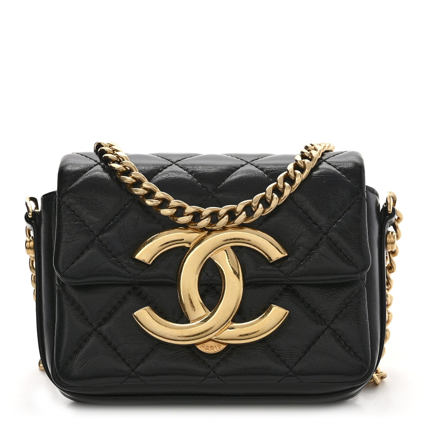 Lambskin Quilted Mini Flap Bag Black