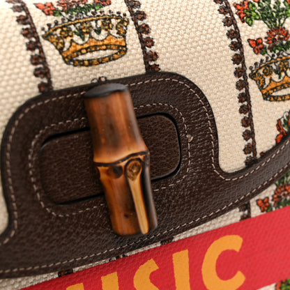 Gucci Canvas Calfskin 100 Centennial Music Medium Bamboo 1947 Top Handle Bag Multicolor 11 of 11