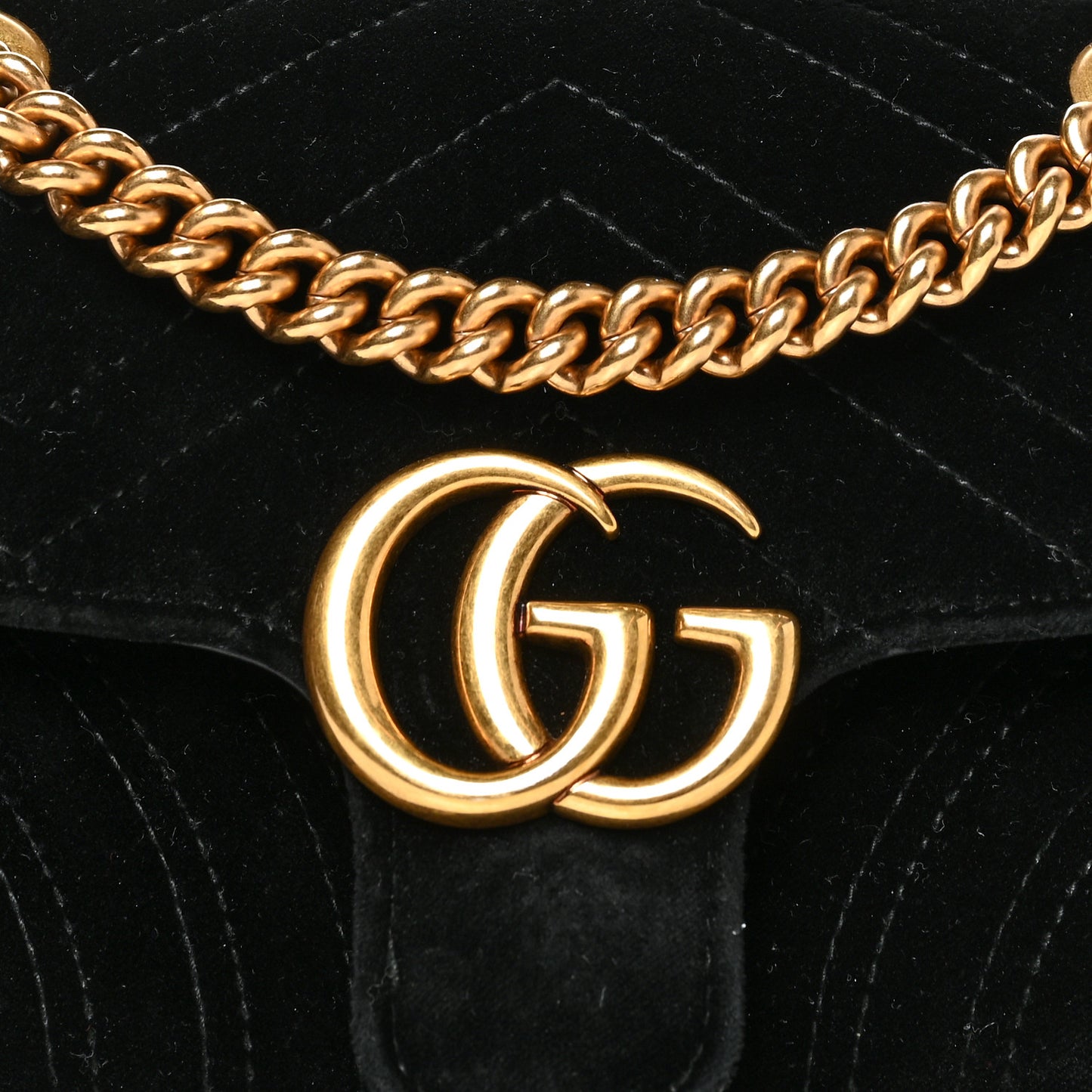 Velvet Matelasse Mini GG Marmont Shoulder Bag Black