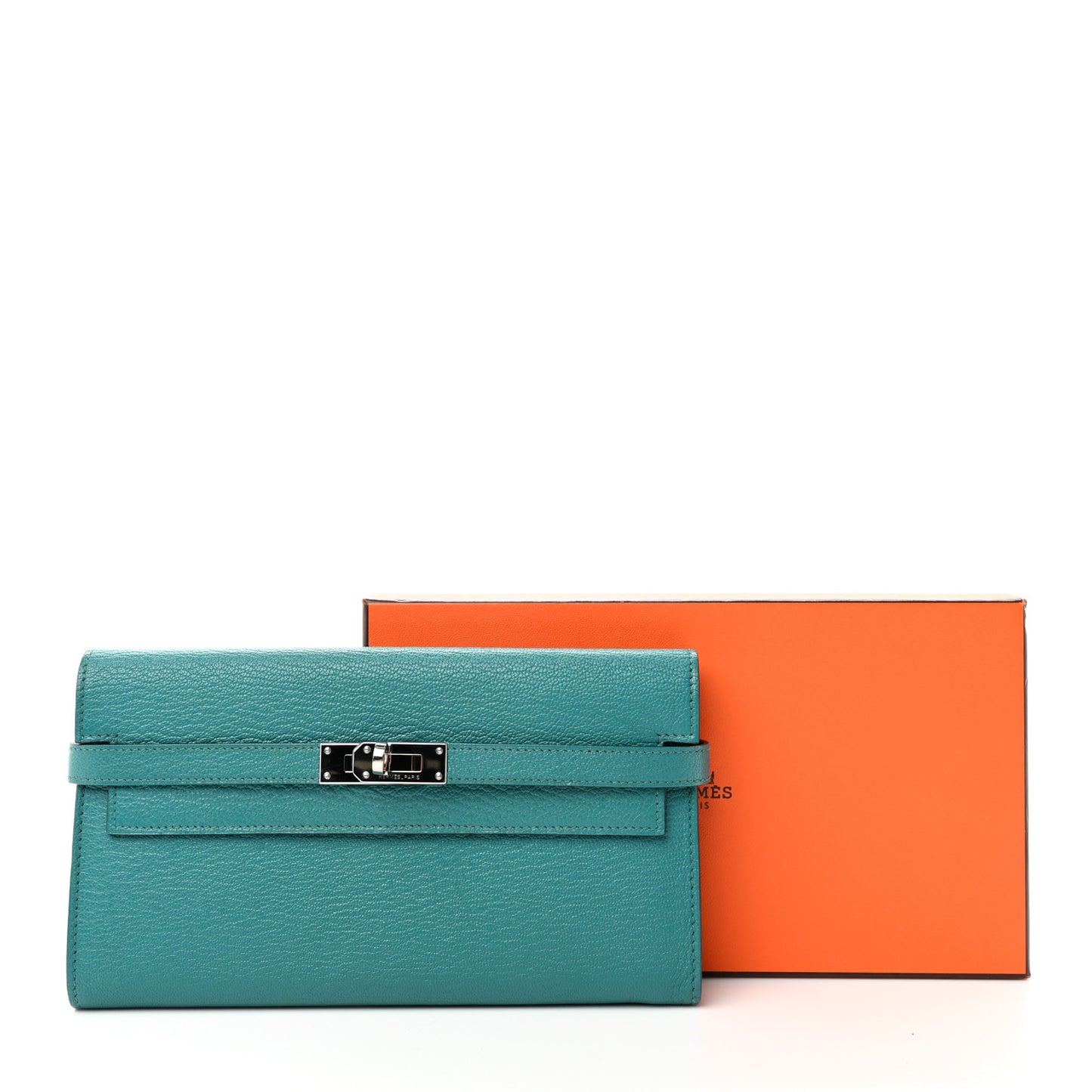Chevre Mysore Kelly Longue Wallet Bleu Paon