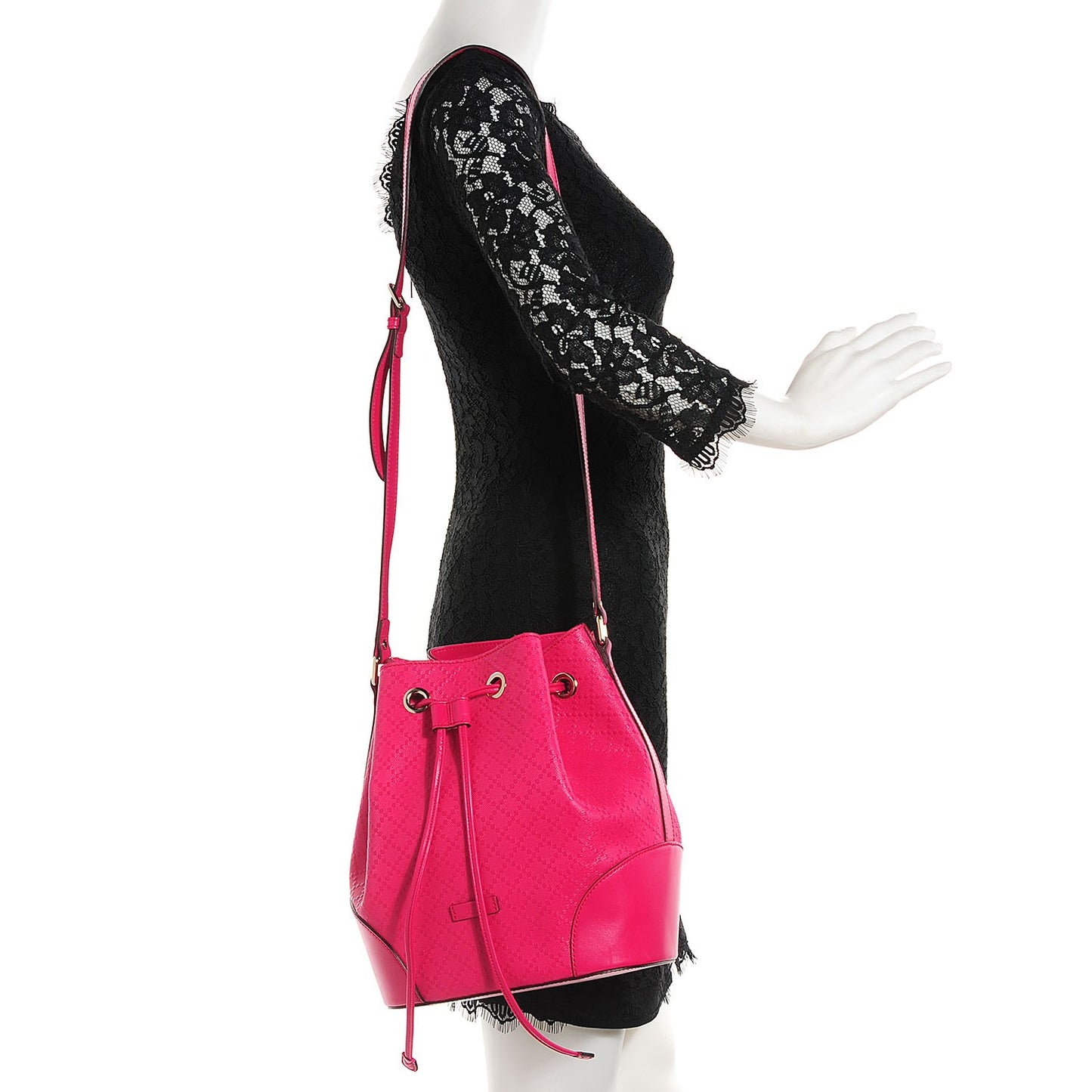 Bright Diamante Medium Bucket Bag Blossom