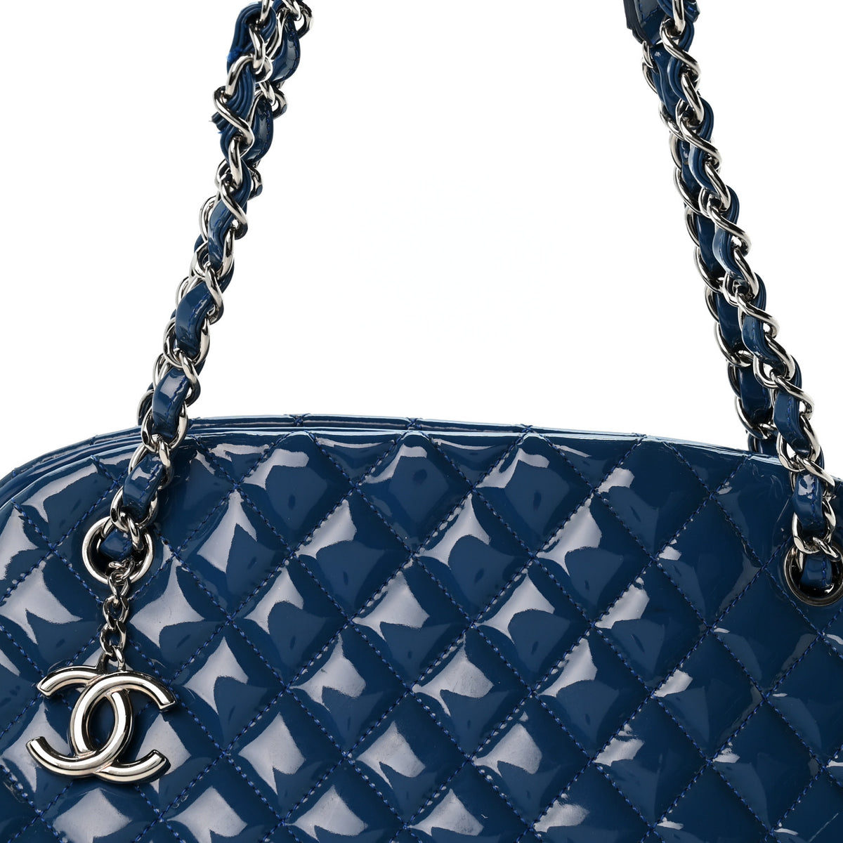 Patent Quilted Medium Just Mademoiselle Blue