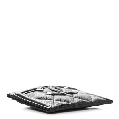 Chanel Caviar Quilted Filigree Card Holder Black 4 of 8