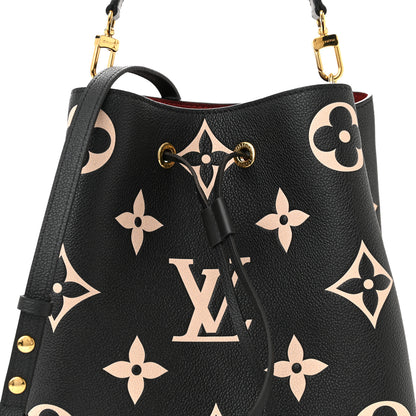 Louis Vuitton LOUIS VUITTON Empreinte Monogram Giant Neonoe MM Black Beige 9 of 12