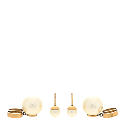 Christian Dior Metal Pearl Tribales Earrings Gold 3 of 5