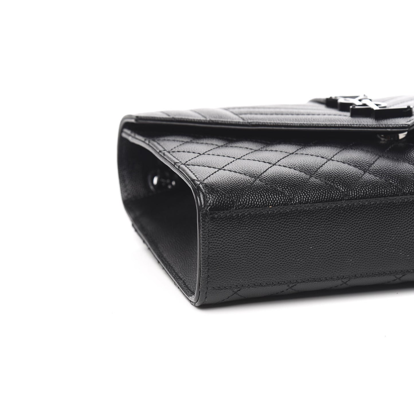 Grain De Poudre Textured Mixed Matelasse Triquilt Medium Monogram Satchel Black