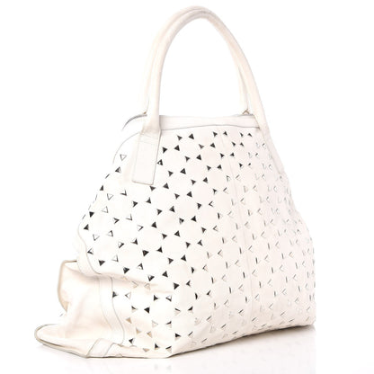 Alexander McQueen Lambskin Studded Large De Manta Tote White 3 of 10