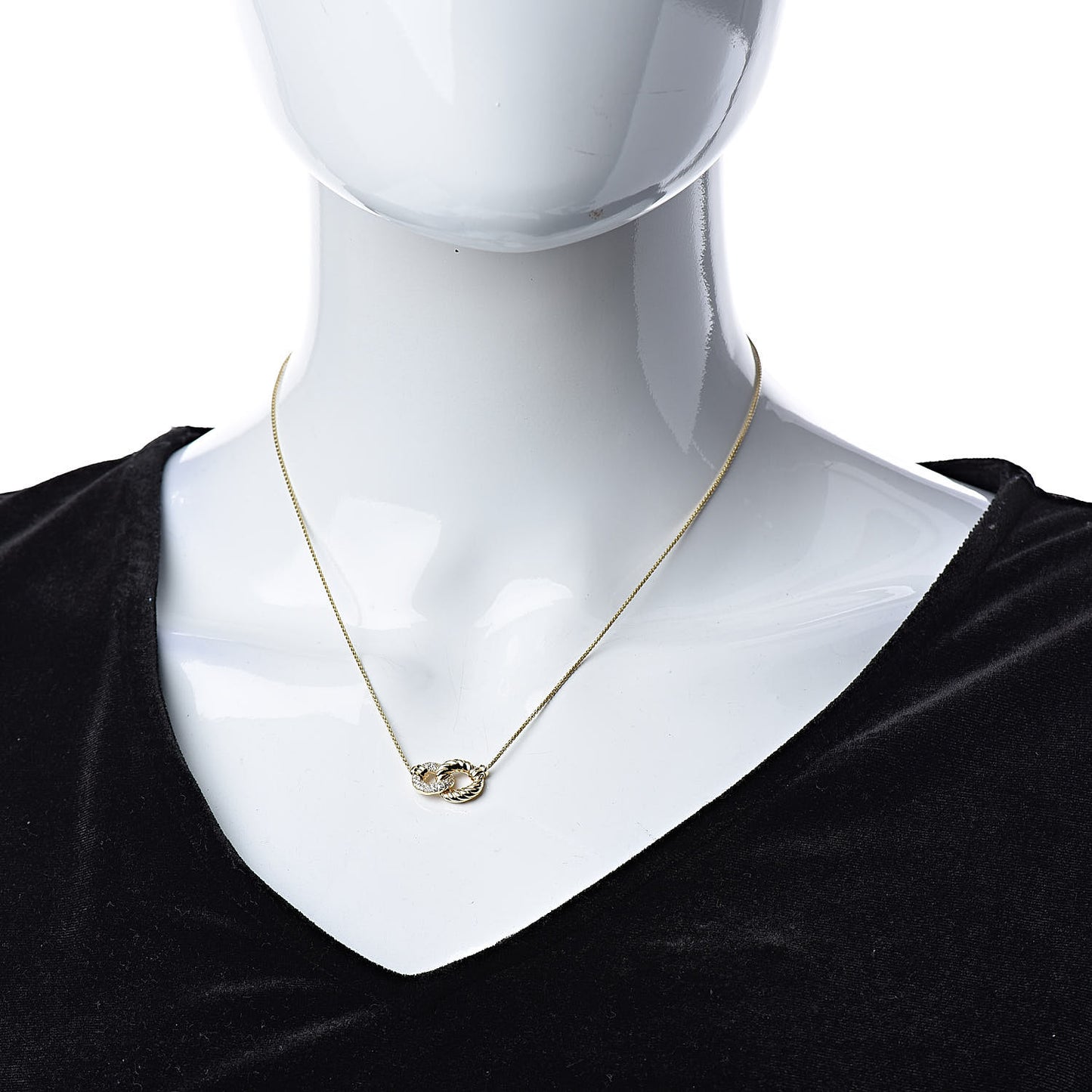 18K Yellow Gold Diamond Pave Extra-Small Belmont Pendant Necklace