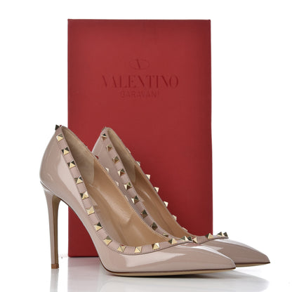 Valentino Garavani Patent Rockstud 100mm Pumps 39 Poudre 11 of 11