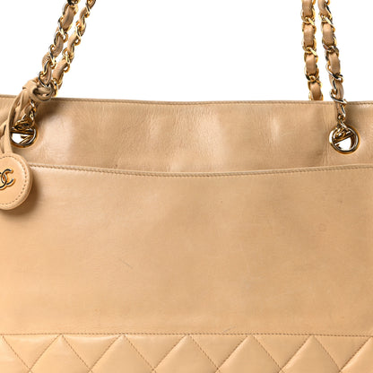 Chanel Lambskin Quilted Shopping Tote Beige 9 of 11