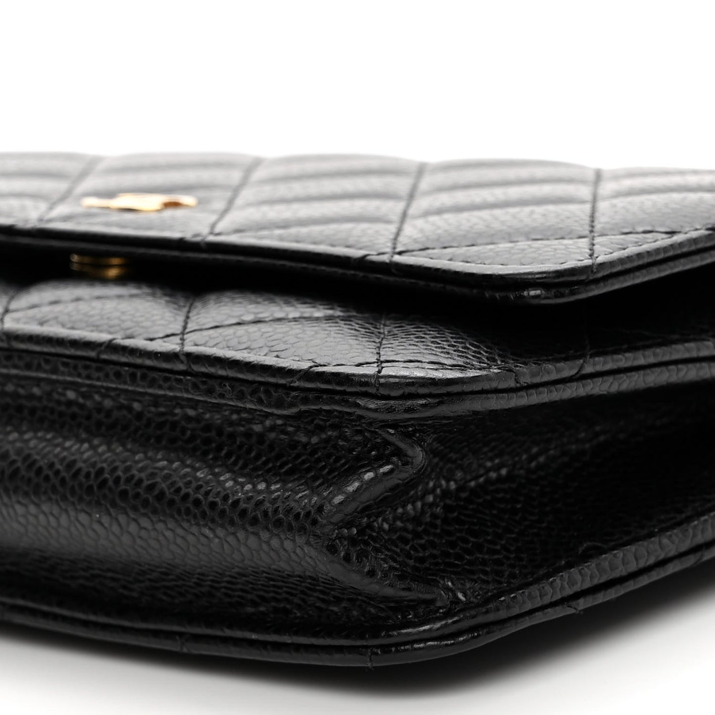Caviar Quilted Wallet On Chain WOC Black