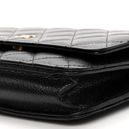 Chanel Caviar Quilted Wallet On Chain WOC Black 10 of 12