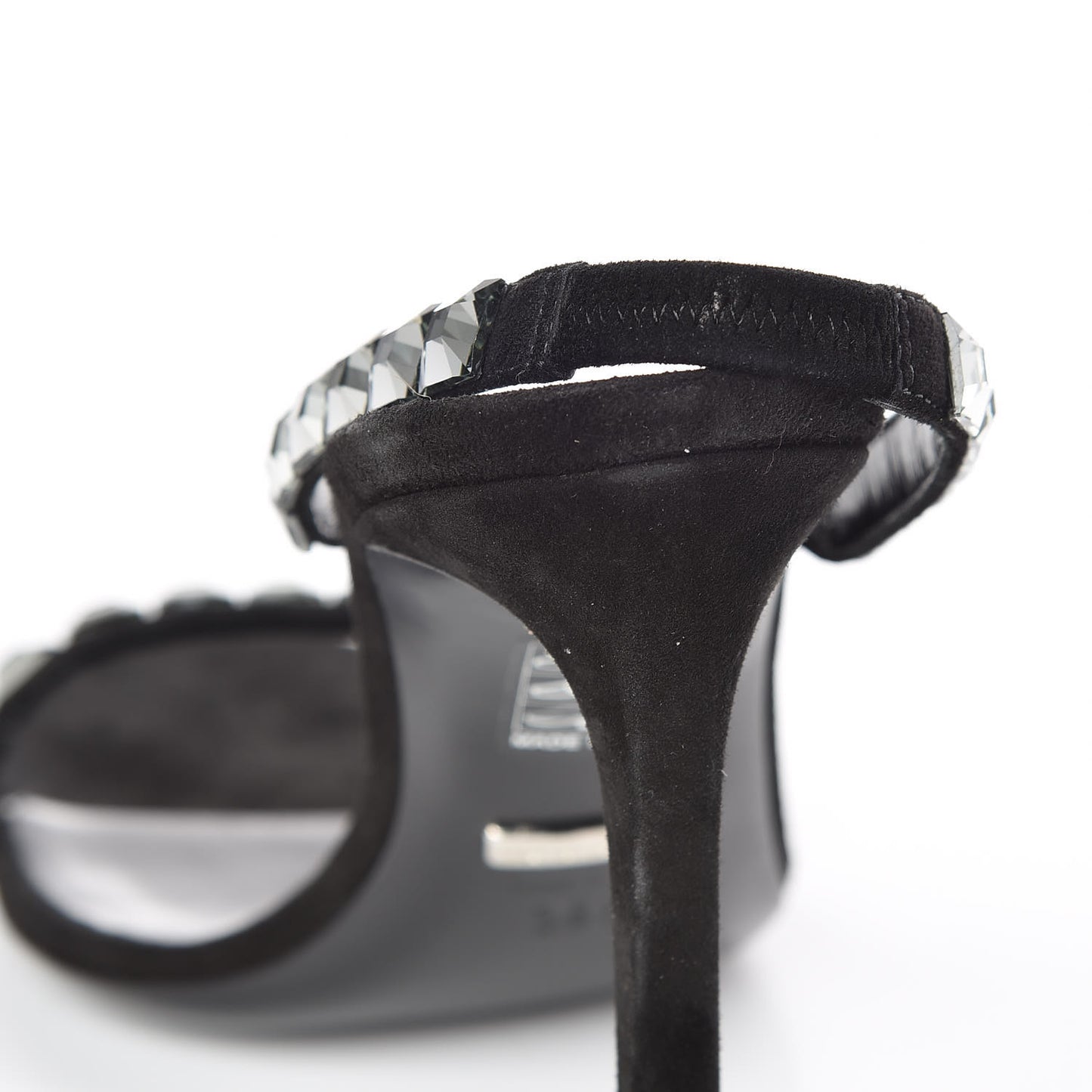 Kid Scamosciato Crystallo Mallory Slingback Sandal 36.5 Black