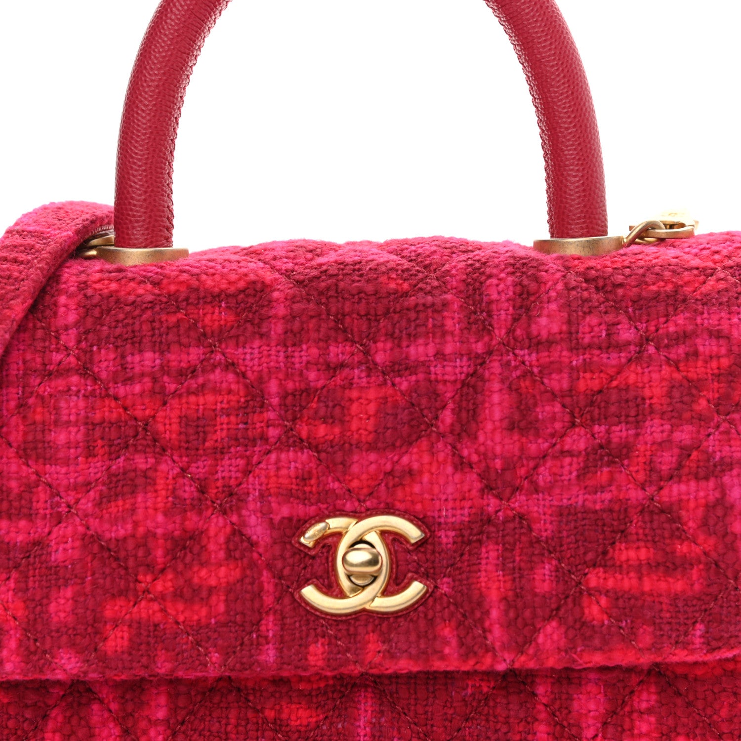 Chanel Tweed Mini Coco Handle Flap Fuchsia 8 of 13