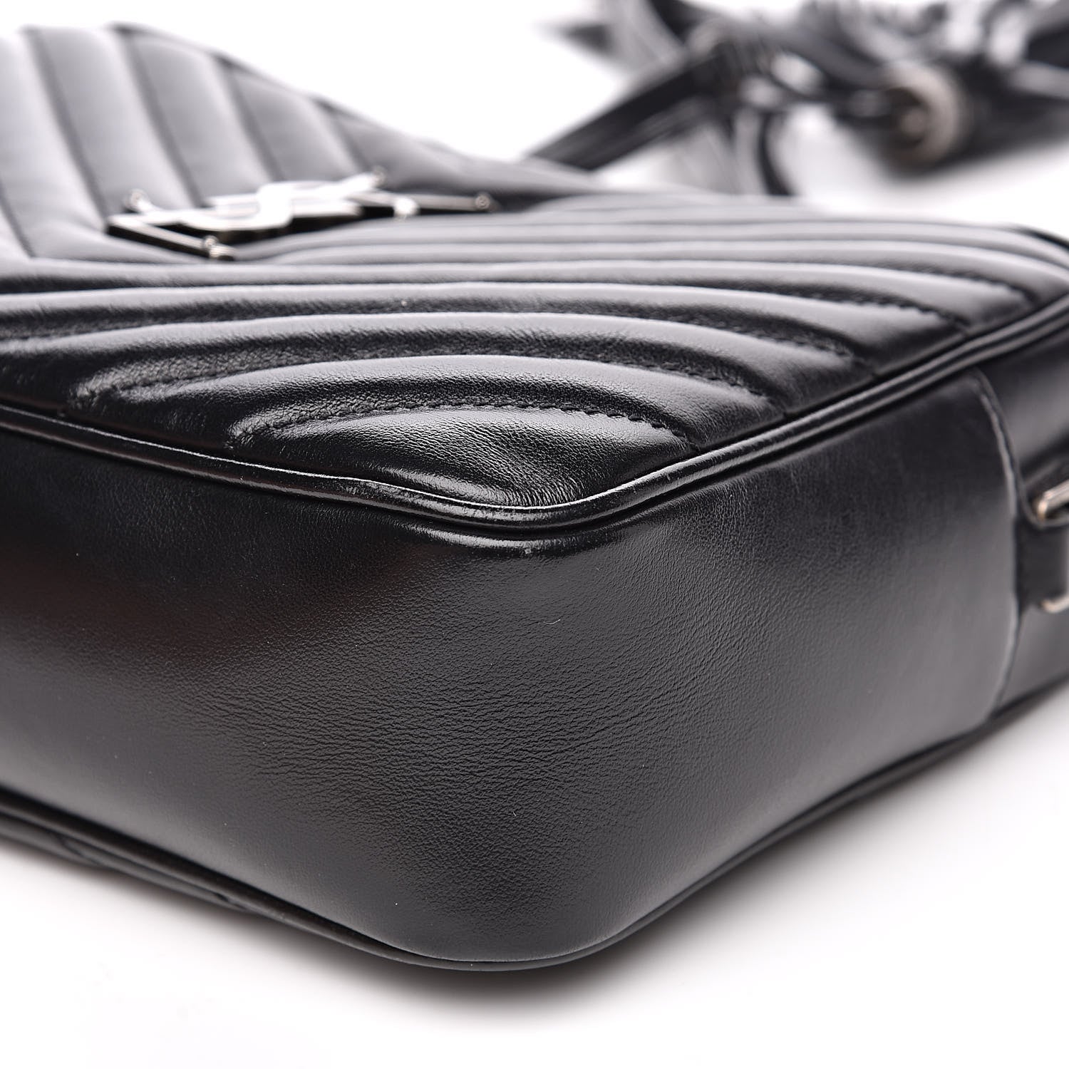 Saint Laurent Calfskin Matelasse Monogram Lou Camera Bag Black 9 of 14