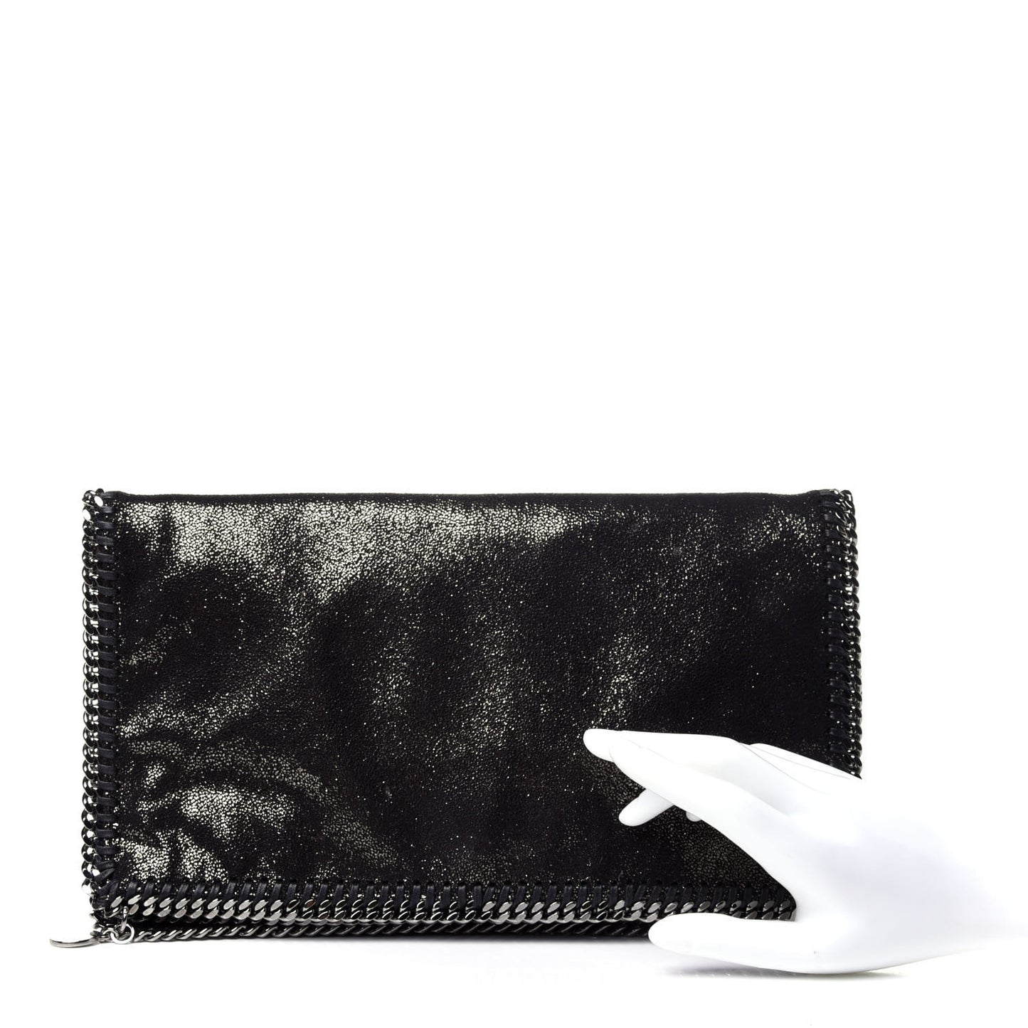 Shaggy Deer Falabella Fold Over Clutch Black