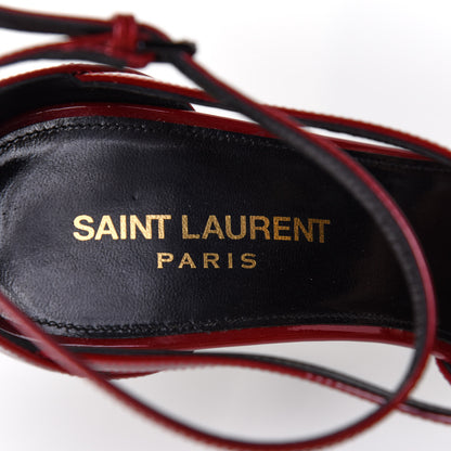 Saint Laurent Patent Cassandra 100 Ankle Strap Sandals 39 Hot Red 6 of 9