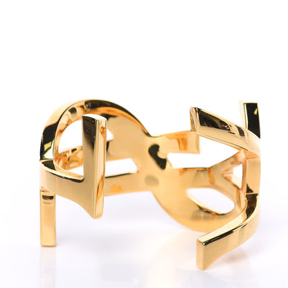 Saint Laurent Brass Monogram Medium Cuff Bracelet Gold 3 of 5