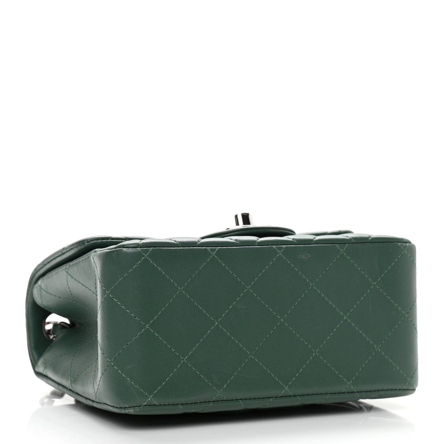 Lambskin Quilted Mini Square Flap Green