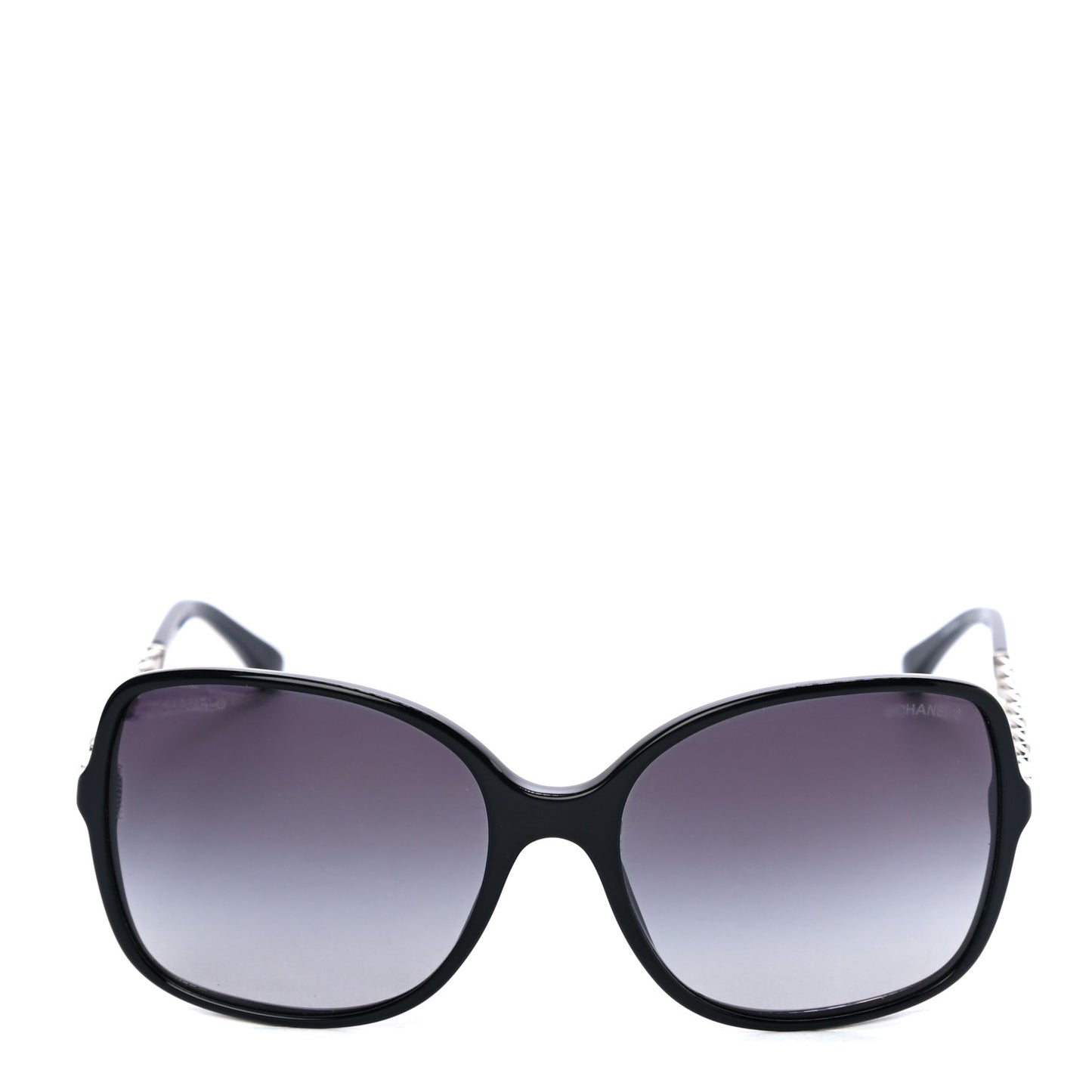 Lambskin Square Chain Sunglasses 5210-Q Black