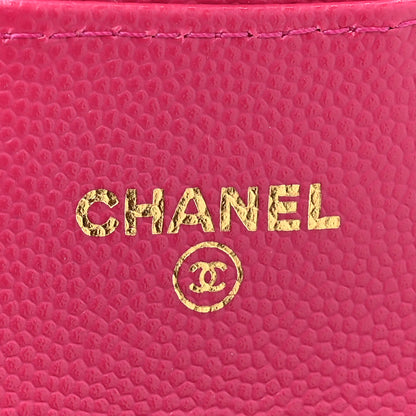 Chanel Caviar Quilted Flap Card Holder Wallet Fuchsia 6 of 9