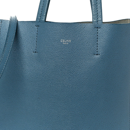 Celine Grained Calfskin Small Vertical Cabas Slate Blue 7 of 9